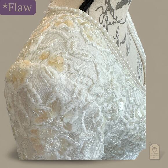 Vintage Brilliante by J.A. Ivory Beaded Sequin Formal Dress P/S - Picture 9 of 10